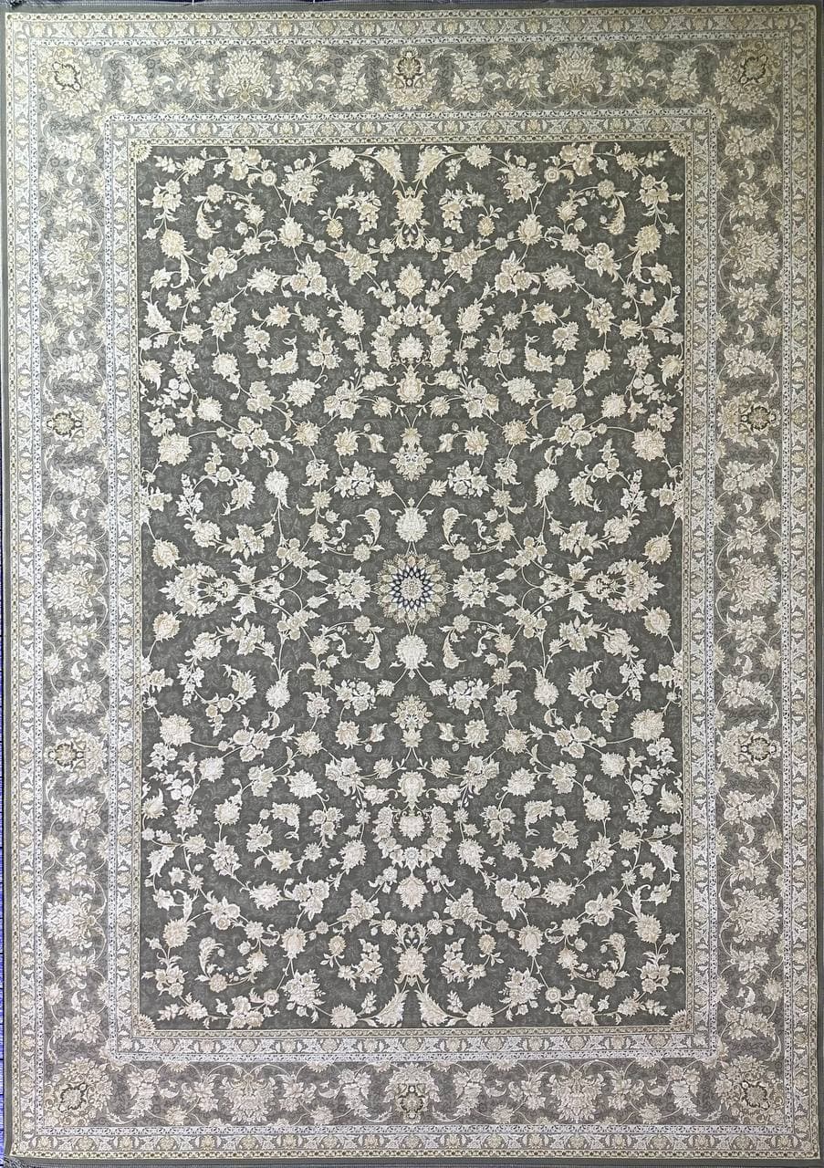 تصویر فرش ماشینی افشان نقره ای رز — نمای 1