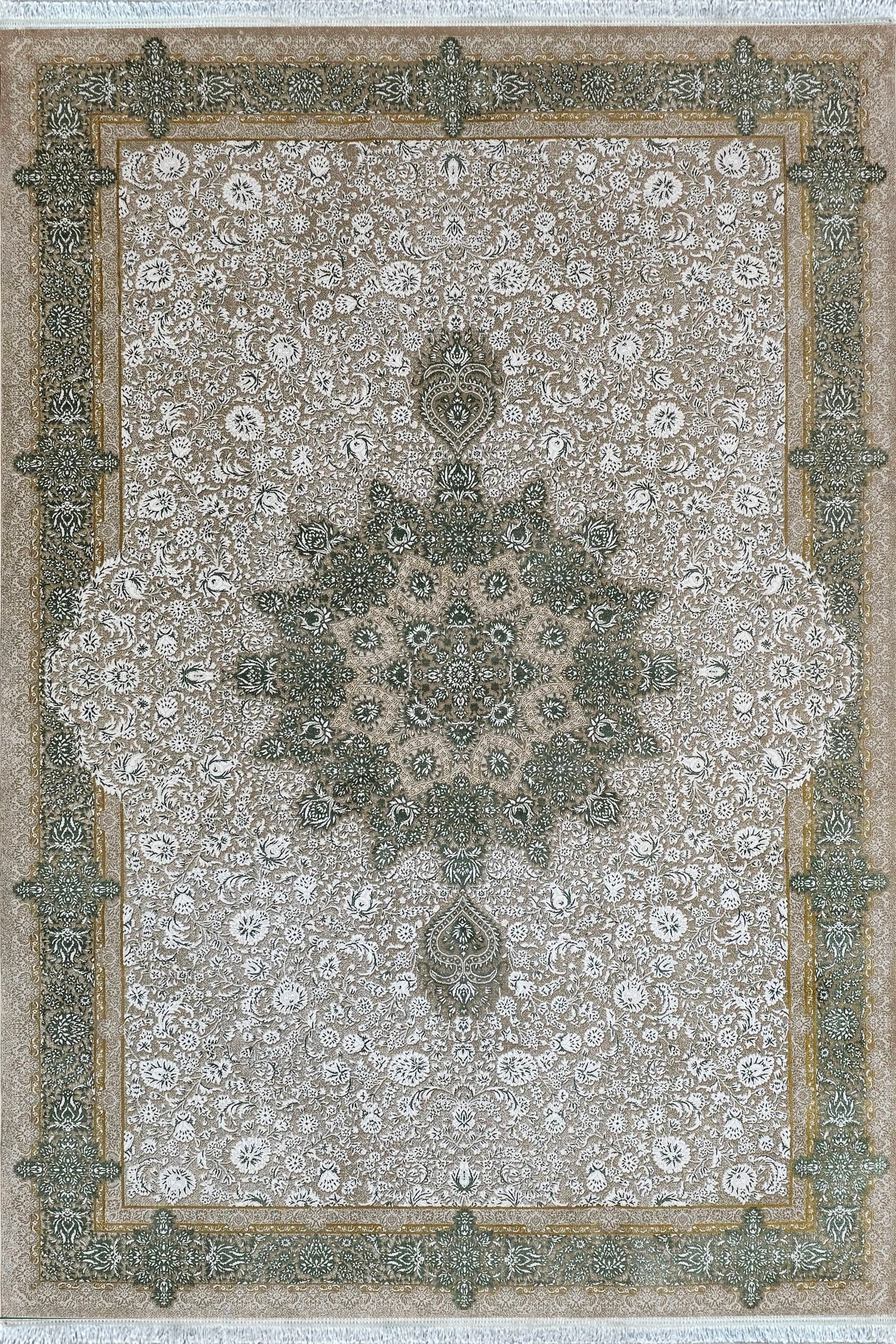 فرش ماشینی 700 شانه گل برجسته طرح طرح کاشان کد 71217-ng