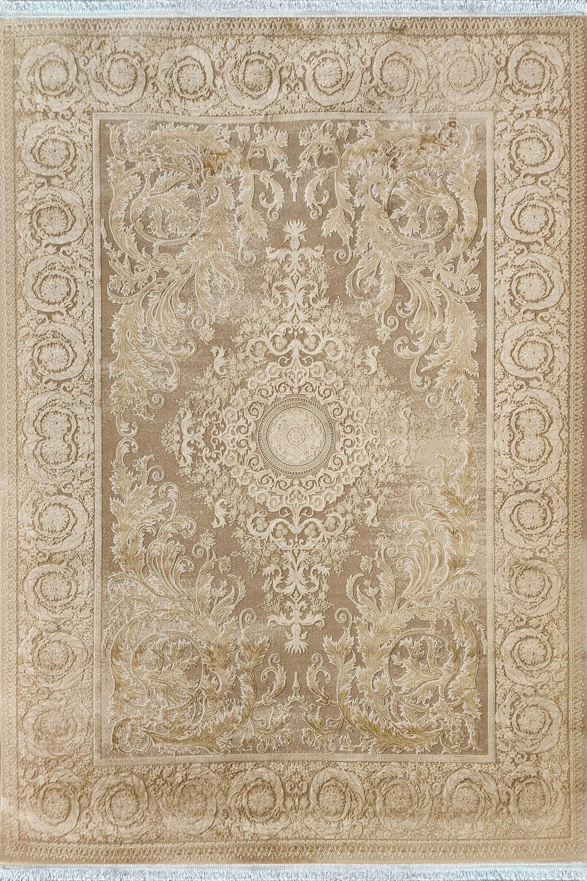 فرش ماشینی 700 شانه طرح ارغوان کرم کد 71200-nt